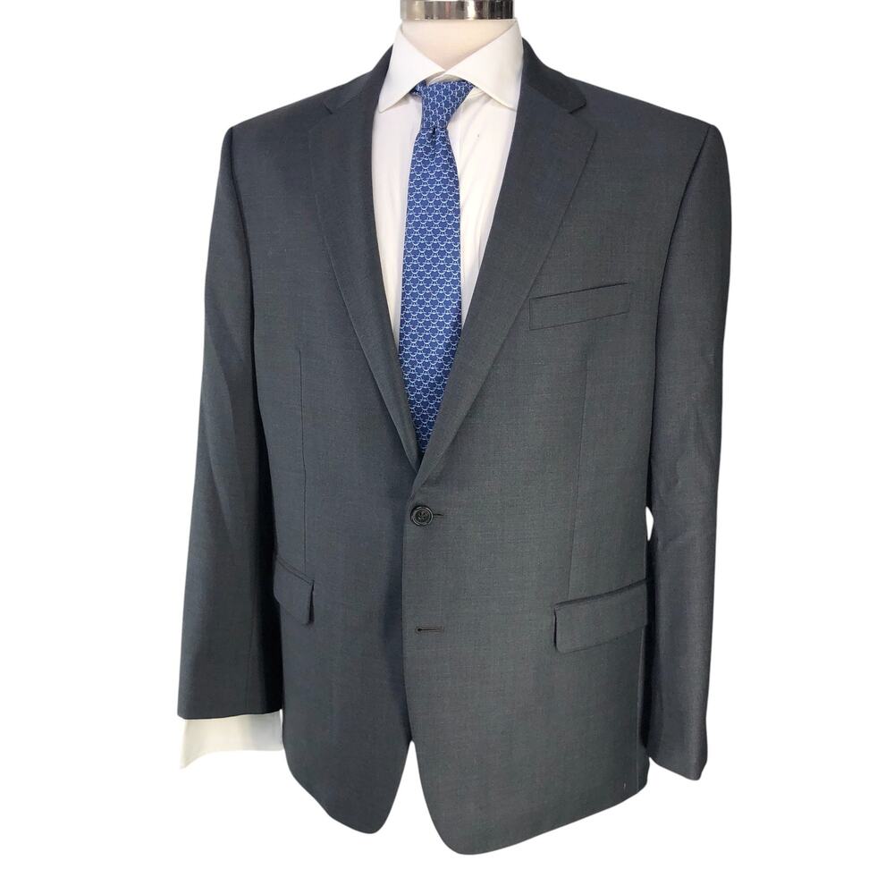 Ralph Lauren LRL Mens Size 44R Sport Coat Jacket Blazer Charcoal Gray Stretch